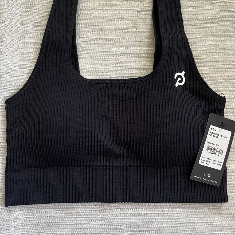 NWT, Peloton, Apparel, Seamless Square Neck Bra, Black XS/S - Picture 3 of 4